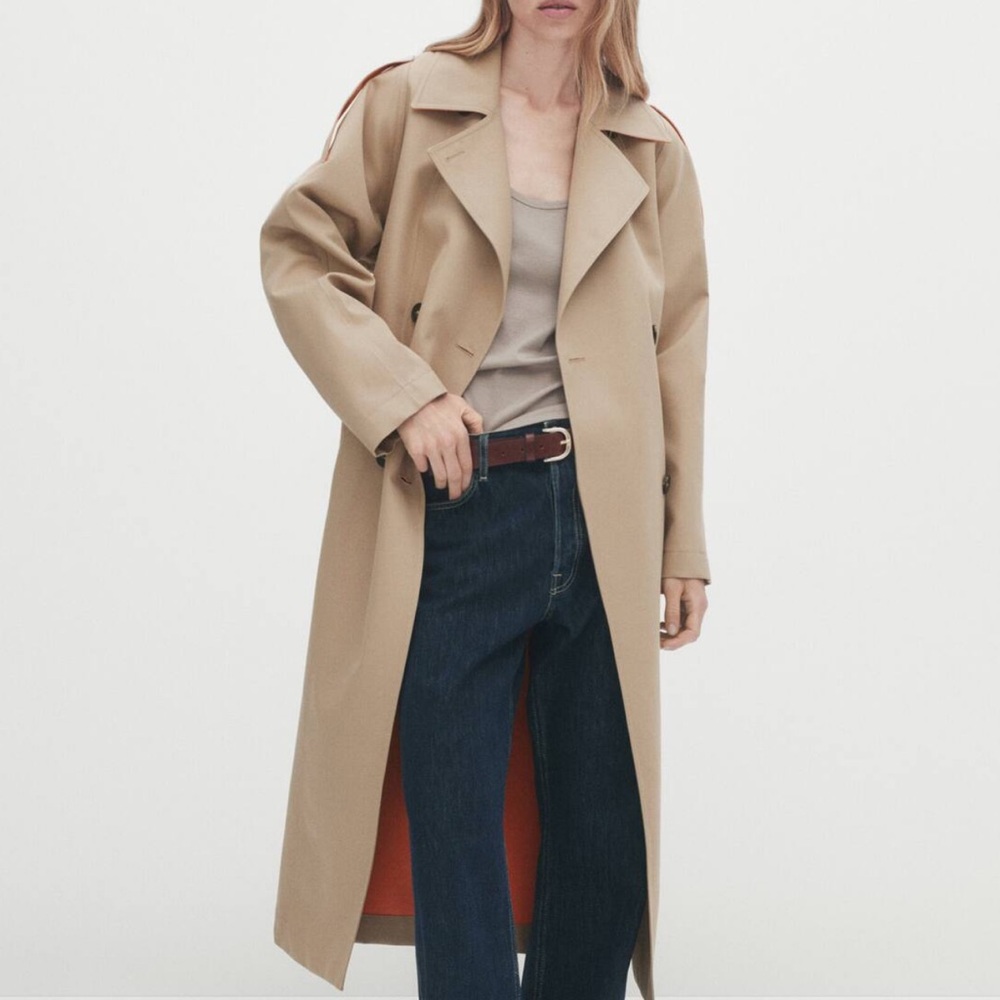 NWT Massimo Dutti Contrast colored trench style jacket